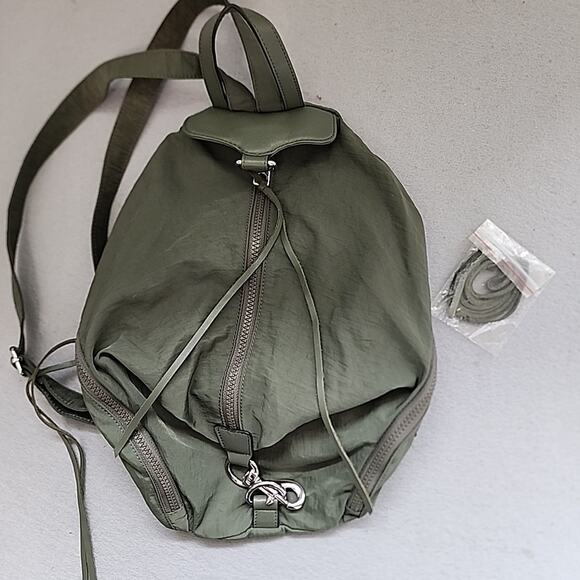Rebecca Minkoff Julian Backpack Olive Green Nylon Utility Bag Silver Hardware main image 7